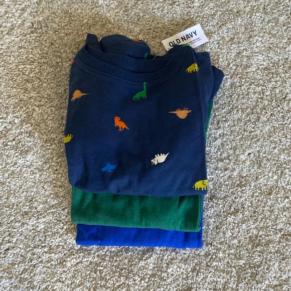 NWT Dinosaur Kids Long Sleeve Tees - Blue and Green with Dinosaur 3 shirts - Picture 2 of 10
